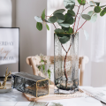 Creative geometric glass vases smoky grey flower arrangement